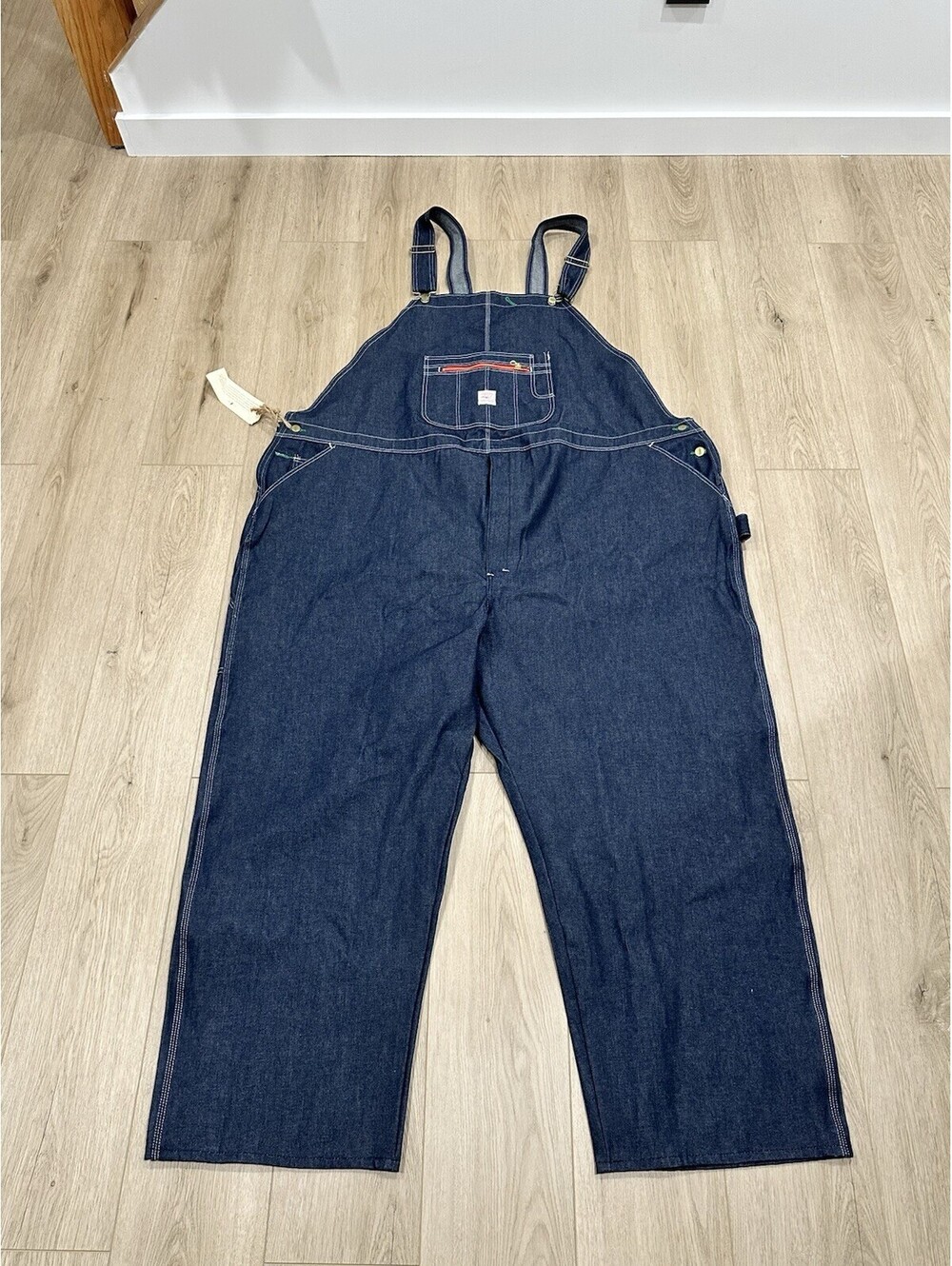 NWT VTG 90s Pointer Brand Overalls Men's 66x31 Denim Bibs USA LC King USA MADE
